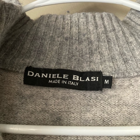 Daniele Blasi Grey Wool Blend Quarter Zip Sweater M - Picture 6 of 7